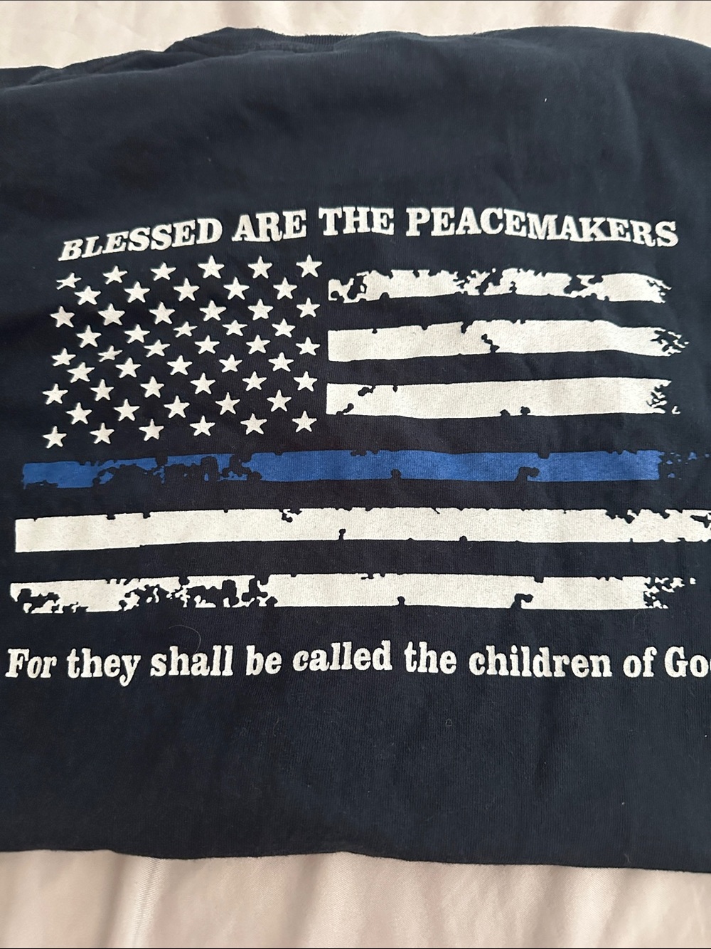 Men's Black Short-Sleeve Graphic Tee - Blessed Are The Peacemakers